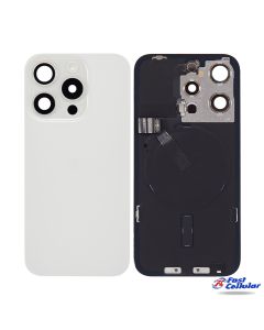 BACK GLASS WITH STEEL PLATE WITH MAGSAFE MAGNET PRE-INSTALLED COMPATIBLE FOR APPLE IPHONE 15 Pro Max - WhiteTita