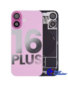 BACK GLASS WITH STEEL PLATE WITH MAGSAFE MAGNET PRE-INSTALLED COMPATIBLE FOR IPHONE 16 Plus - Pink