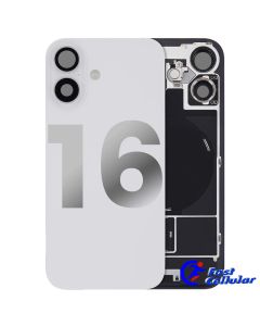 BACK GLASS WITH STEEL PLATE WITH MAGSAFE MAGNET PRE-INSTALLED COMPATIBLE FOR IPHONE 16 - White