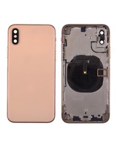 iPhone XS Back Housing with Small Parts installed (High Quality) - Gold