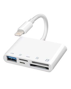 iPhone USB3.0 Lightning XQD TF SD Card Reader 5in1 Fast Charge usb3.0 Converter For Mouse Camera IOS13 OTG Adapter