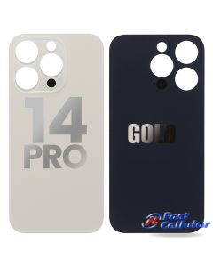 For Apple iPhone 14 Pro back glass (Large Camera Hole) (Gold)