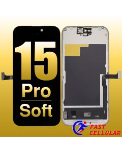 Soft OLED Screen Digitizer Assembly with Portable IC for iPhone 15 Pro (Soft OLED Tiger 120Hz)