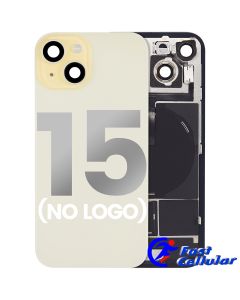 BACK GLASS WITH STEEL PLATE WITH MAGSAFE MAGNET PRE-INSTALLED COMPATIBLE FOR IPHONE 15 (Yellow)
