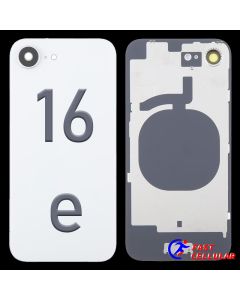 Glass Battery Back Cover with Camera Lens Cover for iPhone 16e - White