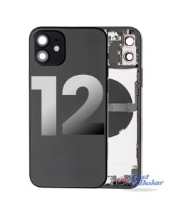 Apple iPhone 12 Back Housing with Small Parts Pre-installed if it is broken- Black
