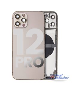 Back Housing with Small Parts Pre-installed for iPhone 12 Pro (for America Version) - Gold A2406 A2407 A2408 A2341