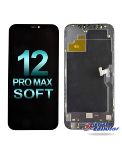 Premium Soft OLED Screen Digitizer Assembly With Frame for iPhone 12 Pro Max (OLED SOFT JK) - Black