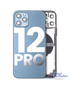 Back Housing with Small Parts installed for iPhone 12 Pro (for America Version)(with Logo original) Pre-owned - Pacific Blue