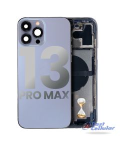 BACK HOUSING with SMALL COMPONENTS PRE-INSTALLED COMPATIBLE FOR IPHONE 13 PRO MAX (US VERSION) (Sierra Blue) A2643 A2484 A2641 A2644 A2645.