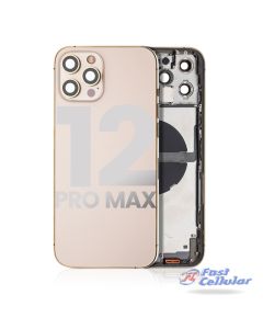 Back Housing with Small Parts Pre-installed for iPhone 12 Pro Max (for America Version) - Gold A2410 A2411 A2412 A2342 
