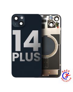 BACK GLASS WITH STEEL PLATE WITH MAGSAFE MAGNET PRE-INSTALLED COMPATIBLE FOR IPHONE 14 PLUS (BLACK)