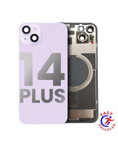 BACK GLASS WITH STEEL PLATE WITH MAGSAFE MAGNET PRE-INSTALLED COMPATIBLE FOR IPHONE 14 PLUS (PURPLE)