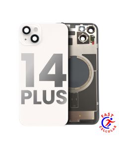 BACK GLASS WITH STEEL PLATE WITH MAGSAFE MAGNET PRE-INSTALLED COMPATIBLE FOR IPHONE 14 PLUS (WHITE)