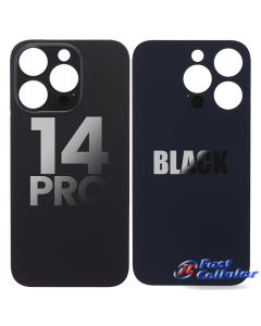 For Apple iPhone 14 Pro back glass (Large Camera Hole) (Black)
