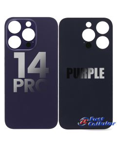 For Apple iPhone 14 Pro back glass (Large Camera Hole) (Deep Purple)