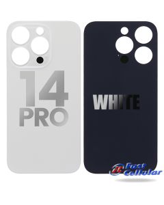 For Apple iPhone 14 Pro back glass (Large Camera Hole) (White)