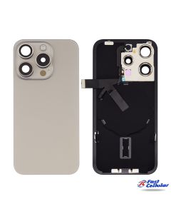 BACK GLASS WITH STEEL PLATE WITH MAGSAFE MAGNET PRE-INSTALLED COMPATIBLE FOR APPLE IPHONE 15 Pro Max - NaturalTita