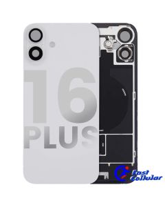 BACK GLASS WITH STEEL PLATE WITH MAGSAFE MAGNET PRE-INSTALLED COMPATIBLE FOR IPHONE 16 Plus - White