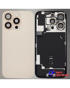 Back Glass With Steel Plate With MagSafe Magnet & Compatible For iPhone 16 Pro - Desert Titanium