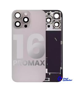 Back Glass With Steel Plate With MagSafe Magnet & Compatible For iPhone 16 Pro Max - Natural Titanium