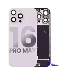 Back Glass With Steel Plate With MagSafe Magnet & Compatible For iPhone 16 Pro Max - White Titanium