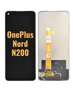 LCD Screen Display with Digitizer Touch Panel and Bezel Frame for OnePlus Nord N200 5G - Black - (No Frame) Compatible With models: DE2118