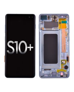 Samsung Galaxy S10 Plus G975 OLED Screen Display with Digitizer Touch Panel and Bezel Frame (Blue Frame) - Prisma Blue