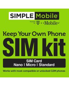 Simple Mobile 3-in-1 Nano Micro and Standard Sim Card A monthly service plan is required for activation