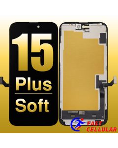 Front view Soft OLED Screen Digitizer Assembly with Portable IC for iPhone 15 Plus
