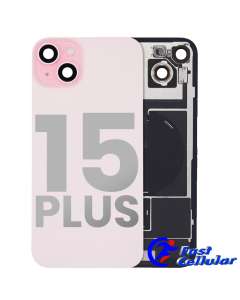 BACK GLASS WITH STEEL PLATE WITH MAGSAFE MAGNET PRE-INSTALLED COMPATIBLE FOR IPHONE 15 Plus - Pink