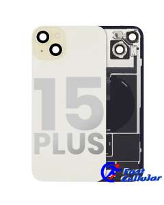 BACK GLASS WITH STEEL PLATE WITH MAGSAFE MAGNET PRE-INSTALLED COMPATIBLE FOR IPHONE 15 Plus - Yellow