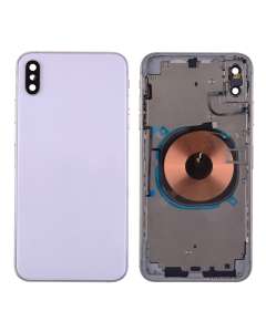 iPhone XS Max Back Housing with Small Parts installed (High Quality) - White