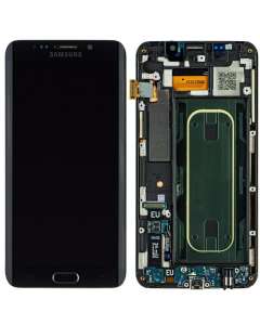 Samsung Galaxy S6 Edge+ Plus G928 LCD Screen Display with Digitizer Touch Panel with charging port and frame - Black Sapphire