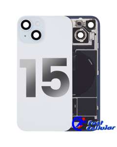 BACK GLASS WITH STEEL PLATE WITH MAGSAFE MAGNET PRE-INSTALLED COMPATIBLE FOR IPHONE 15 (Blue)