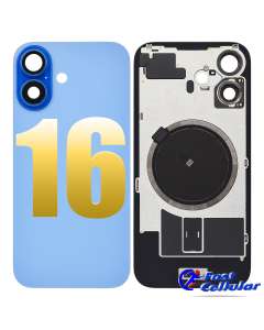 BACK GLASS WITH STEEL PLATE WITH MAGSAFE MAGNET PRE-INSTALLED COMPATIBLE FOR IPHONE 16 - Ultramarine