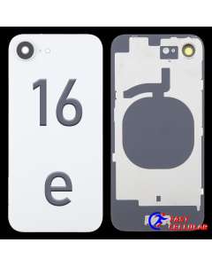 Glass Battery Back Cover with Camera Lens Cover for iPhone 16e - White