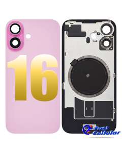 BACK GLASS WITH STEEL PLATE WITH MAGSAFE MAGNET PRE-INSTALLED COMPATIBLE FOR IPHONE 16 - Pink