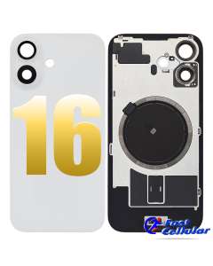 BACK GLASS WITH STEEL PLATE WITH MAGSAFE MAGNET PRE-INSTALLED COMPATIBLE FOR IPHONE 16 - White