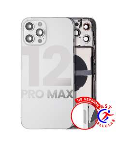 Back Housing with Small Parts Pre-installed for iPhone 12 Pro Max (for America Version) - WHITE A2410 A2411 A2412 A2342 