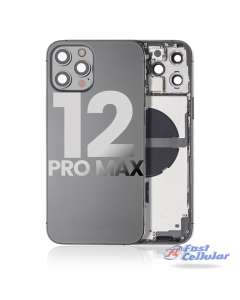Back Housing with Small Parts Pre-installed for iPhone 12 Pro Max (for America Version) - Graphite A2410 A2411 A2412 A2342 