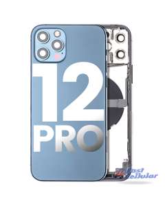 Back Housing with Small Parts installed for iPhone 12 Pro (for America Version)(with Logo original) Pre-owned - Pacific Blue
