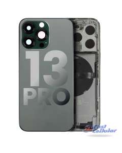 BACK HOUSING With SMALL COMPONENTS PRE-INSTALLED COMPATIBLE FOR IPHONE 13 PRO (Green) A2483 A2636 A2639 A2640 A2638