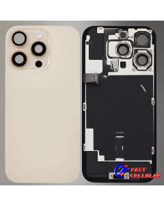 Back Glass With Steel Plate With MagSafe Magnet & Compatible For iPhone 16 Pro - Desert Titanium