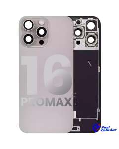 Back Glass With Steel Plate With MagSafe Magnet & Compatible For iPhone 16 Pro Max - Natural Titanium