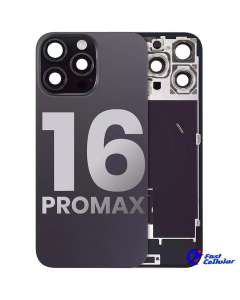 Back Glass With Steel Plate With MagSafe Magnet & Compatible For iPhone 16 Pro Max - Black Titanium