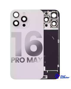 Back Glass With Steel Plate With MagSafe Magnet & Compatible For iPhone 16 Pro Max - White Titanium