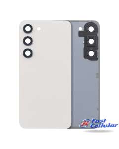 Back Cover with Camera Glass Lens and Adhesive Tape for Samsung Galaxy S23 S911 (for SAMSUNG) - CREAM
