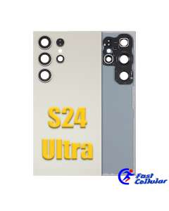 Back Cover with Camera Glass Lens with Adhesive Tape for Samsung Galaxy S24 Ultra 5G S928 (Premium) - Titanium Gray