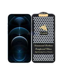 Premium Edge to Edge Tempered Glass Screen Guard Protector for iPhone 12 Pro Max | Scratch Resistant 10D Glass | 9H Hardness | Flayr Diamond Series